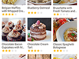 The recipes list - organize them into categories and search by name, source, or ingredient.