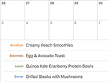 The meal planner - create a different meal plan for every week.