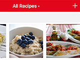 The recipes list - organize them into categories and search by name, source, or ingredient.